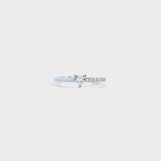 Heart Shape Inlaid Zircon Enamel Ring Carauana Store