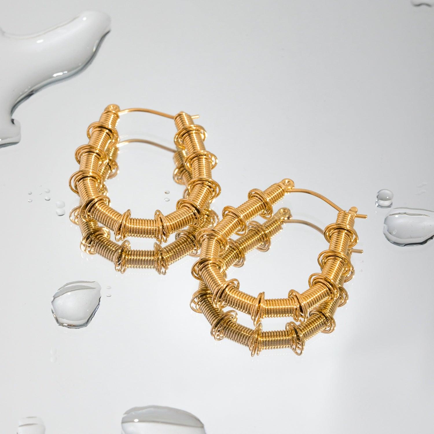 Gold-Plated Stainless Steel Hoop Earrings Carauana Store