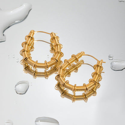 Gold-Plated Stainless Steel Hoop Earrings Carauana Store