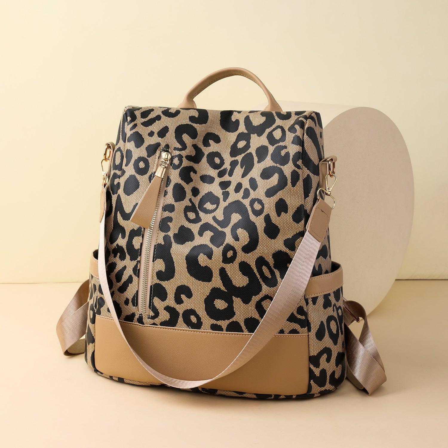 Leopard PU Leather Backpack Bag Carauana Store