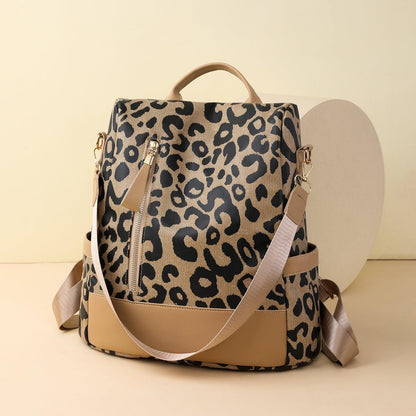 Leopard PU Leather Backpack Bag Carauana Store