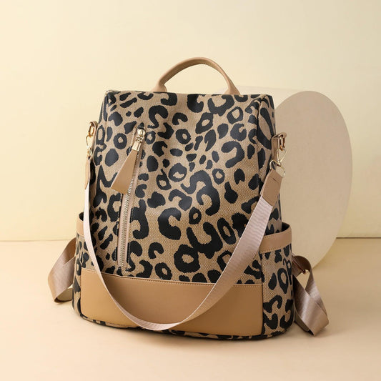 Leopard PU Leather Backpack Bag Carauana Store