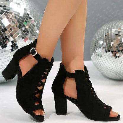 Peep Toe Block Heels Sandals