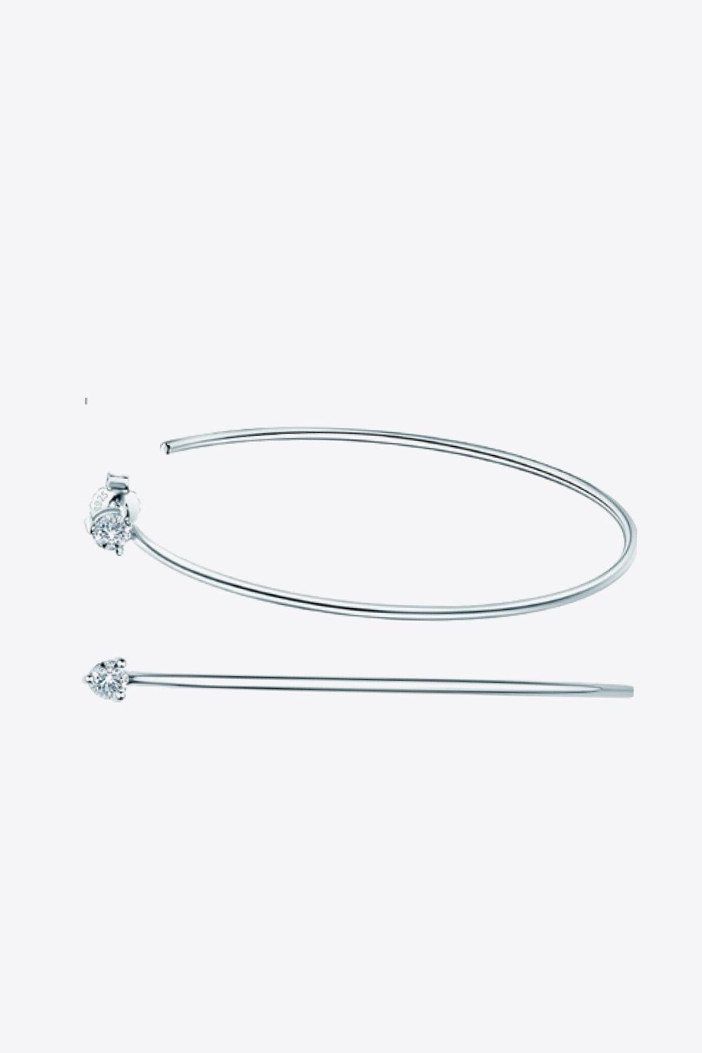 Adored 925 Sterling Silver Moissanite Hoop Earrings Carauana Store