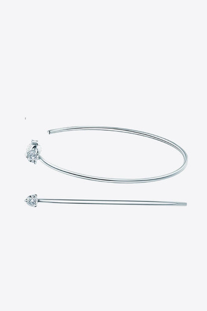 Adored 925 Sterling Silver Moissanite Hoop Earrings Carauana Store