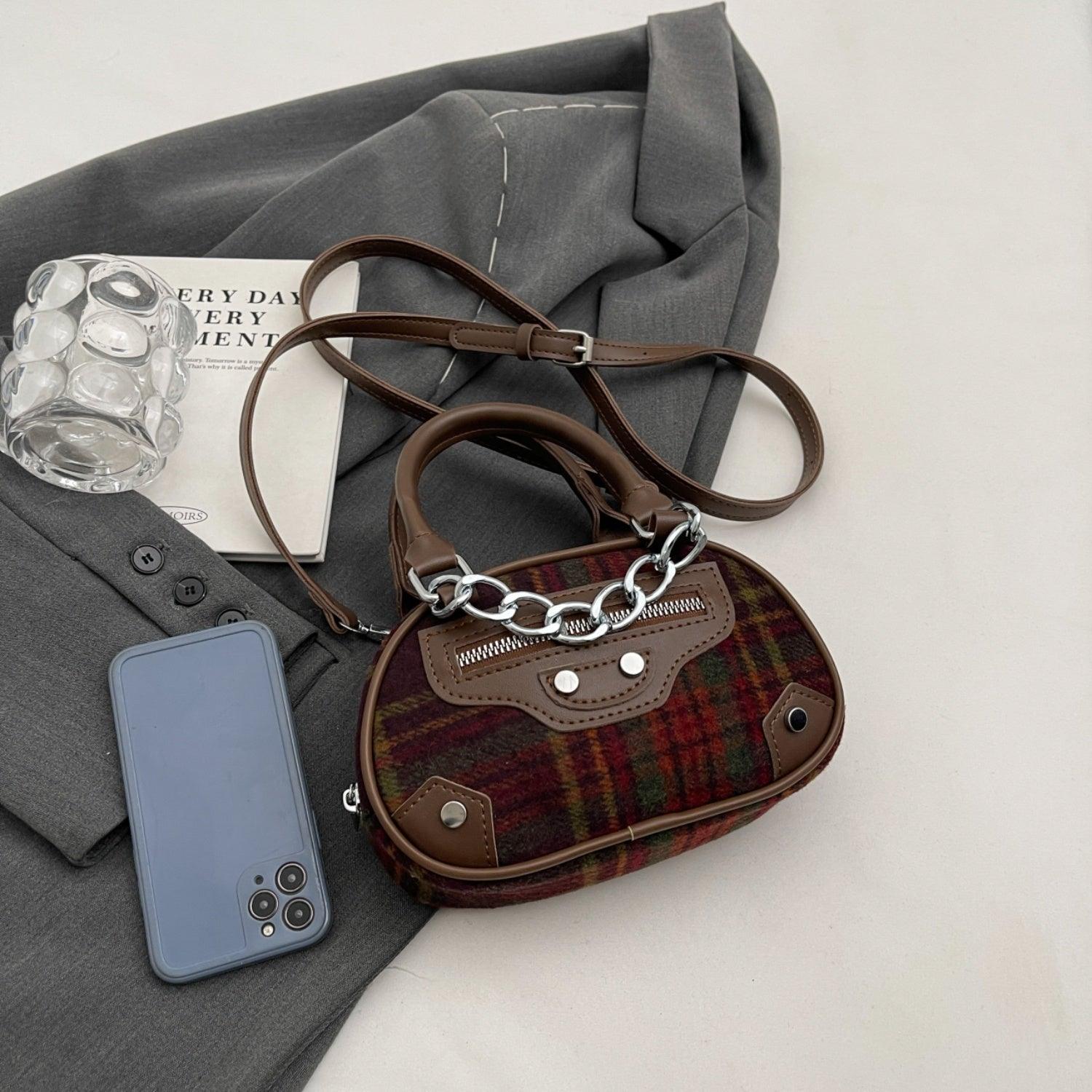 Plaid Print Crossbody Bag Carauana Store
