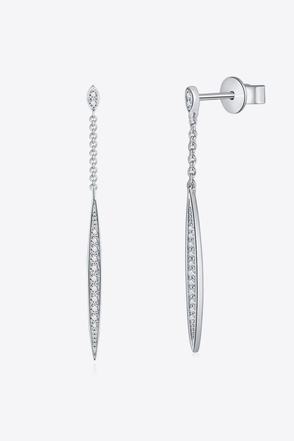 Elegant Moissanite 925 Sterling Silver Drop Earrings Carauana Store