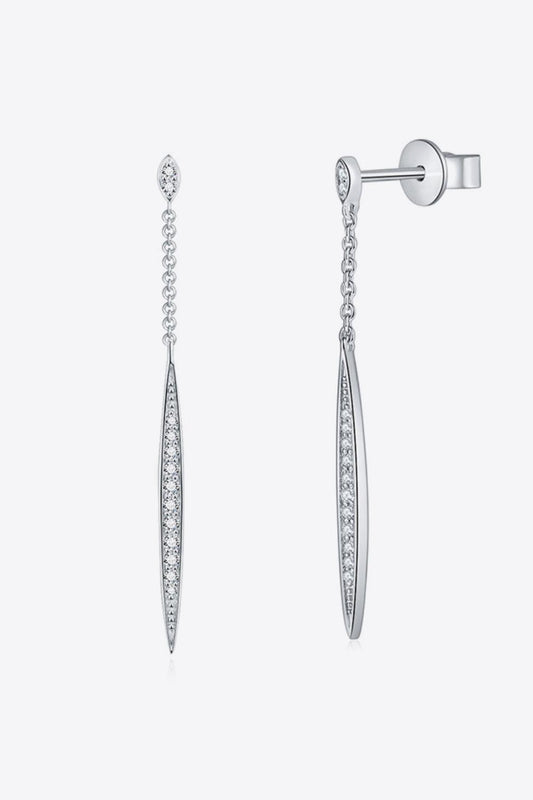 Elegant Moissanite 925 Sterling Silver Drop Earrings Carauana Store