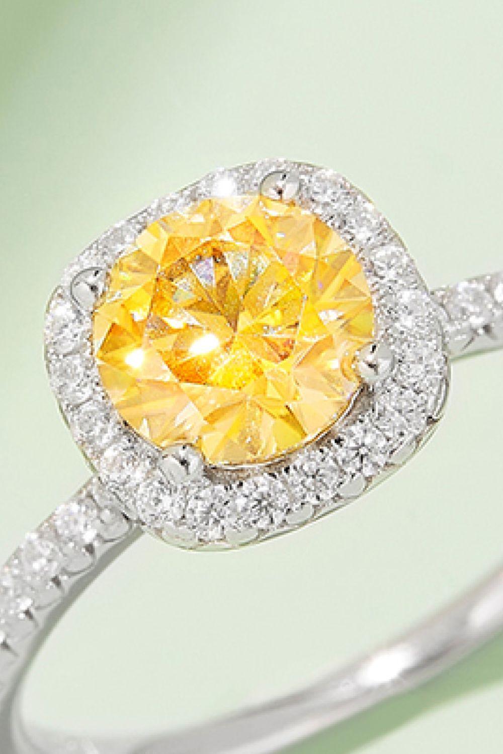 Adored 1 Carat Moissanite 925 Sterling Silver Halo Ring Carauana Store