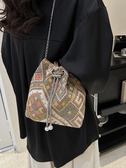 Printed Chain Bucket Bag Carauana Store