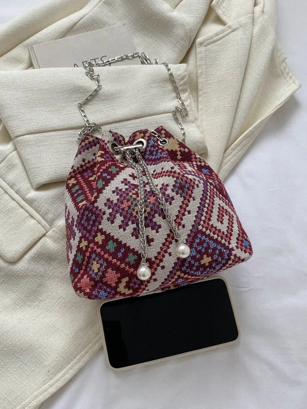 Printed Chain Bucket Bag Carauana Store