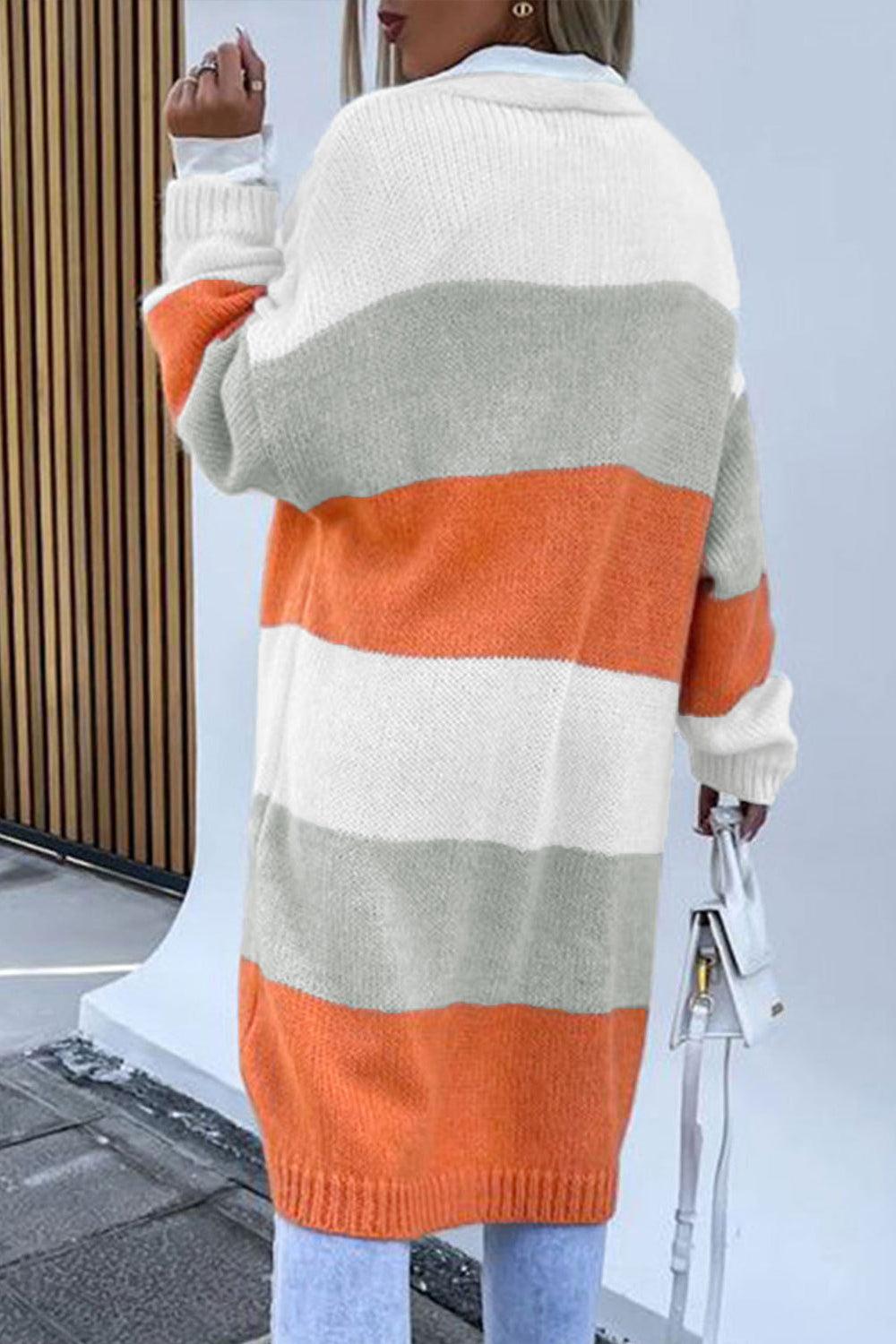 Color Block Open Front Duster Cardigan Carauana Store