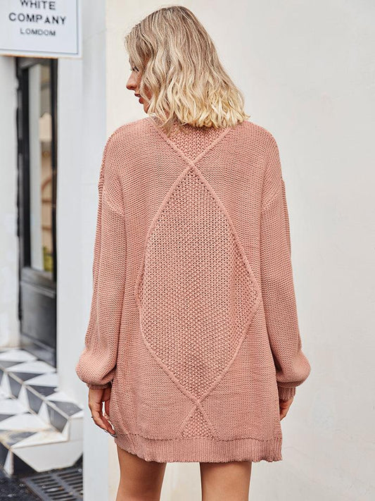Cable-Knit Long Sleeve Cardigan Carauana Store