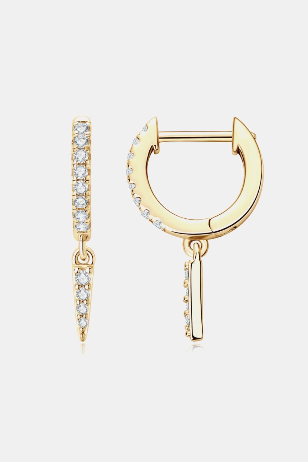 Moissanite 925 Sterling Silver Huggie Drop Earrings Carauana Store