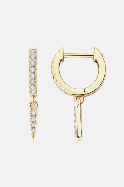 Moissanite 925 Sterling Silver Huggie Drop Earrings Carauana Store