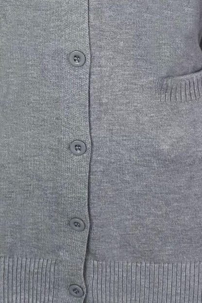 Pocketed V-Neck Button Up Long Sleeve Cardigan Carauana Store