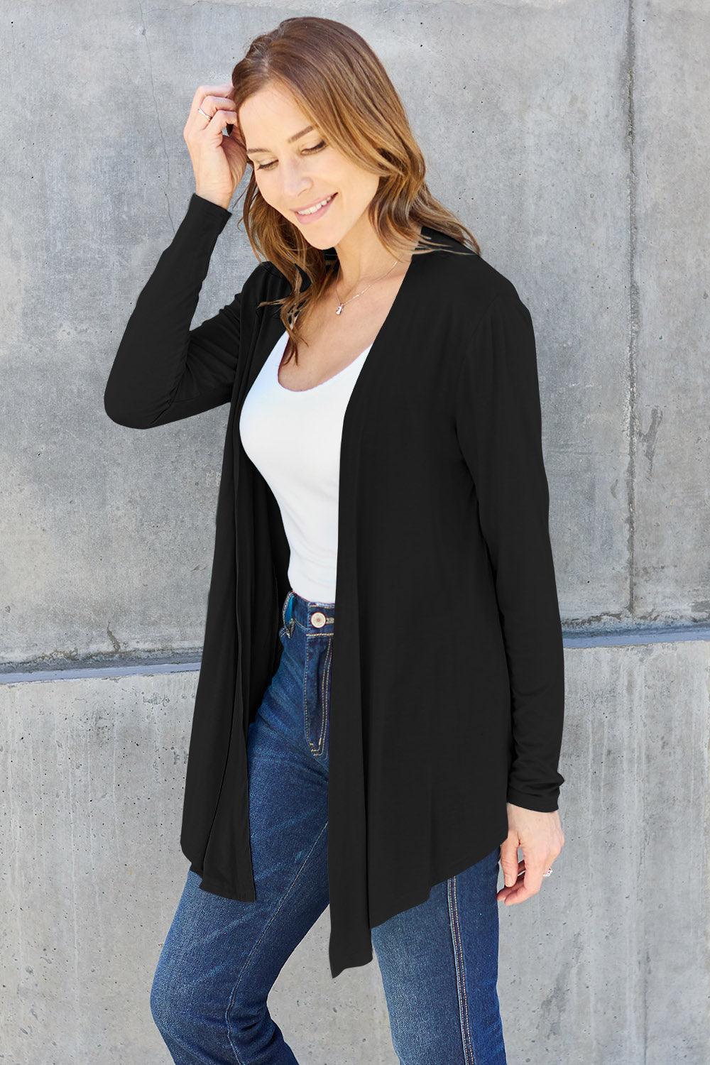 Basic Bae Full Size Open Front Long Sleeve Cardigan Carauana Store