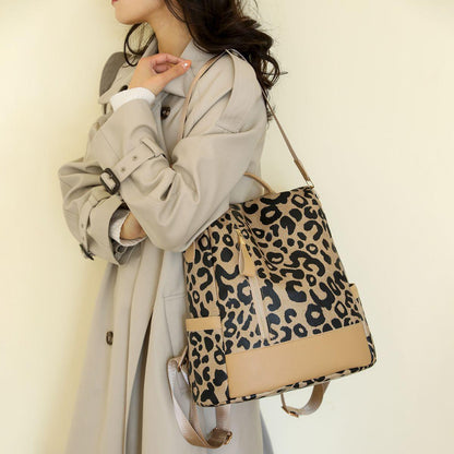 Leopard PU Leather Backpack Bag Carauana Store