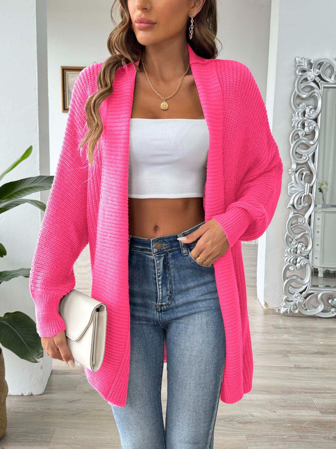 Open Front Long Sleeve Cardigan Carauana Store