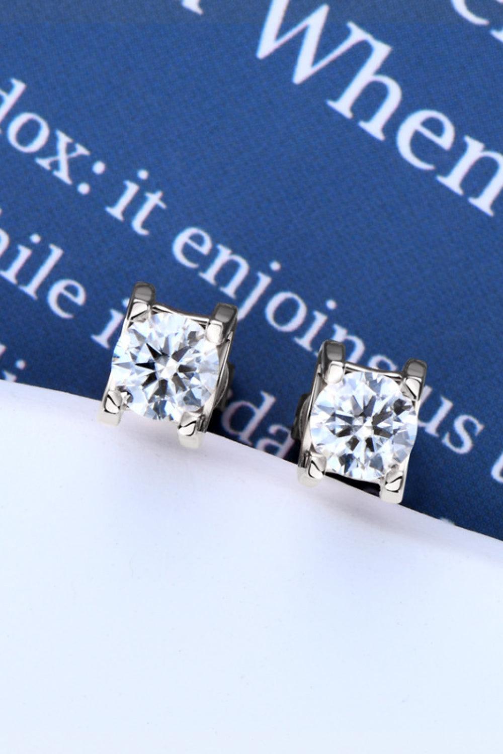 Moissanite 925 Sterling Silver Stud Earrings Carauana Store