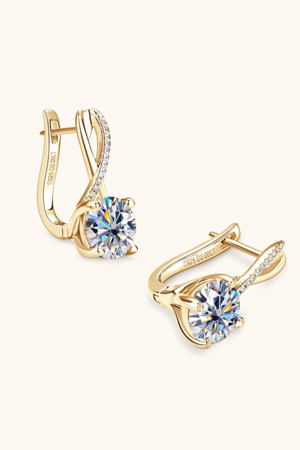 4 Carat Moissanite 925 Sterling Silver Earrings Carauana Store