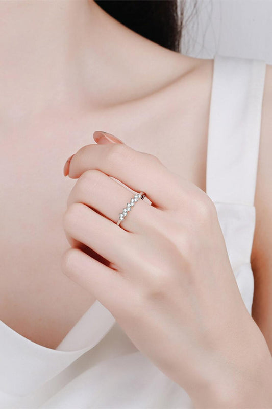 Eye-Catching 925 Sterling Silver Moissanite Ring Carauana Store