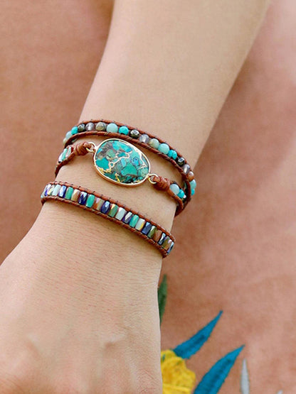 Triple-Layer Natural Stone Bracelet Carauana Store