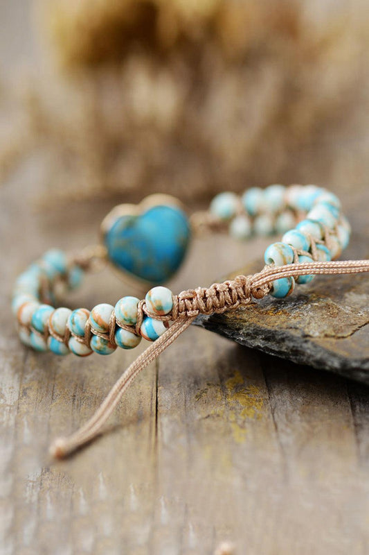 Handmade Heart Shape Natural Stone Bracelet Carauana Store