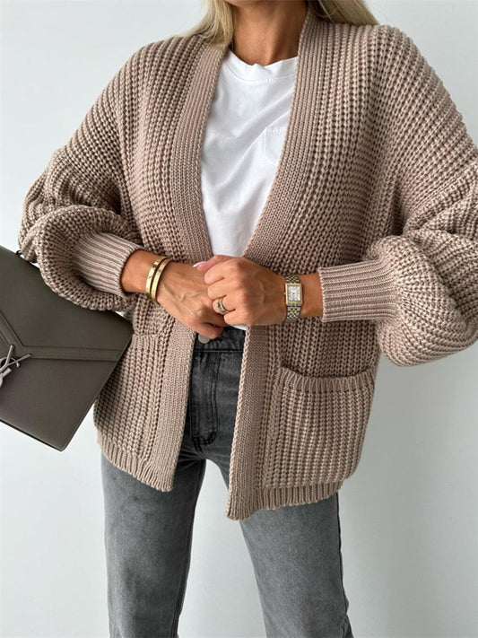 Open Front Dropped Shoulder Cardigan Carauana Store