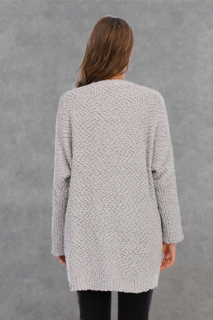 Angel Wings Pocketed Open Front Long Sleeve Cardigan Carauana Store