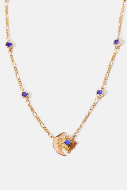 Moon & Star Shape Zircon Pendant Necklace Carauana Store
