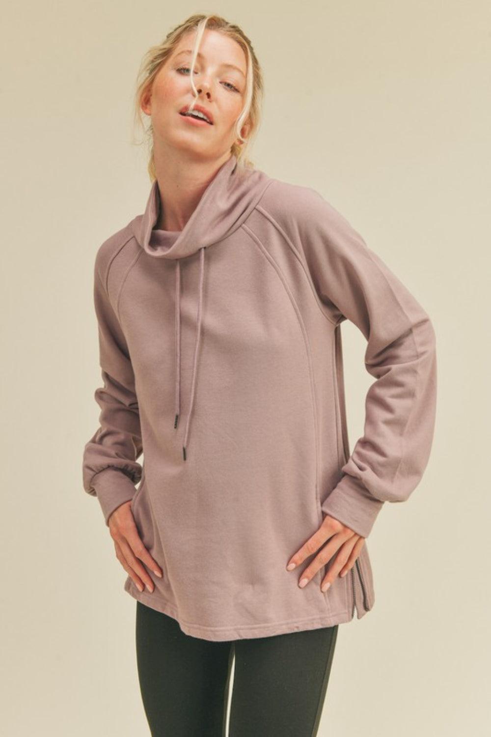 Kimberly C Drawstring Side Zip Sweatshirt Carauana Store