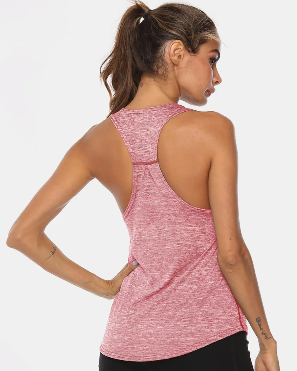 Full Size Scoop Neck Wide Strap Active Tank Carauana Store