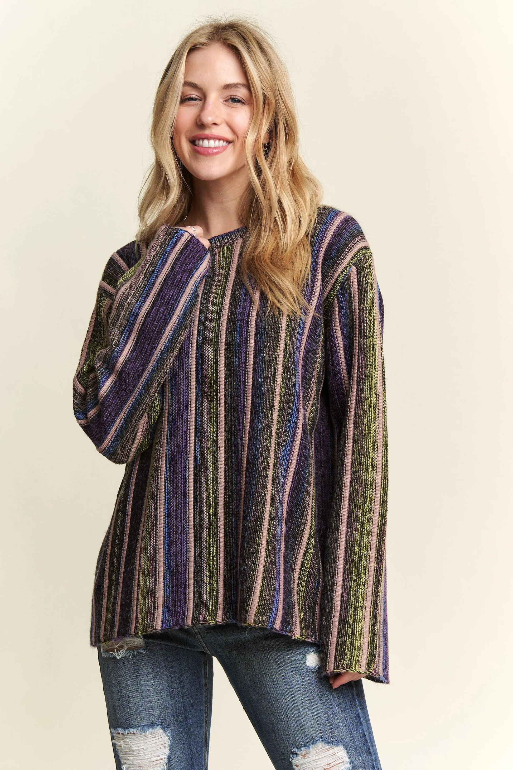ADORA Vertical Stripe Sweater Top Carauana Store
