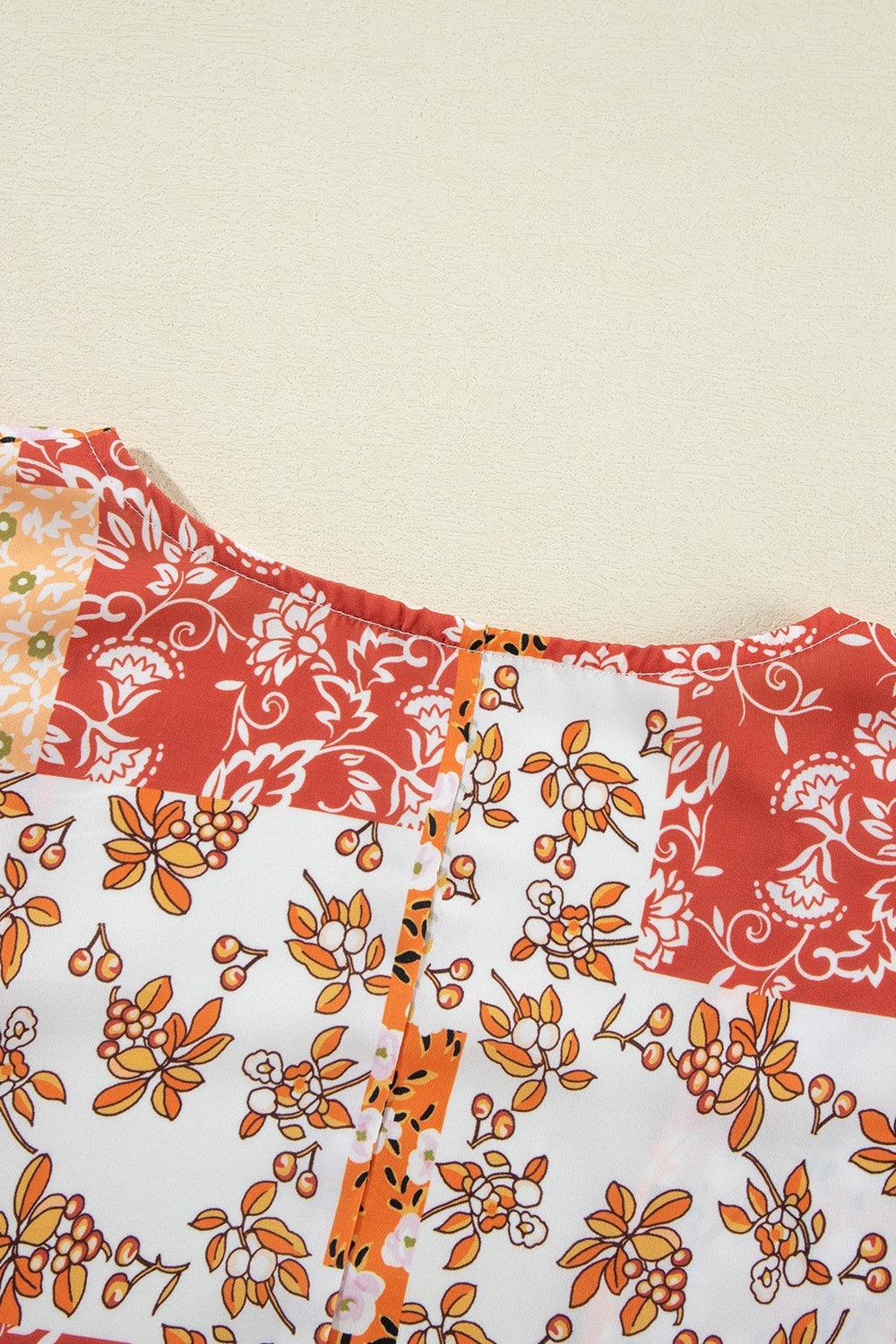 Printed Open Front Long Sleeve Cover-Up Carauana Store