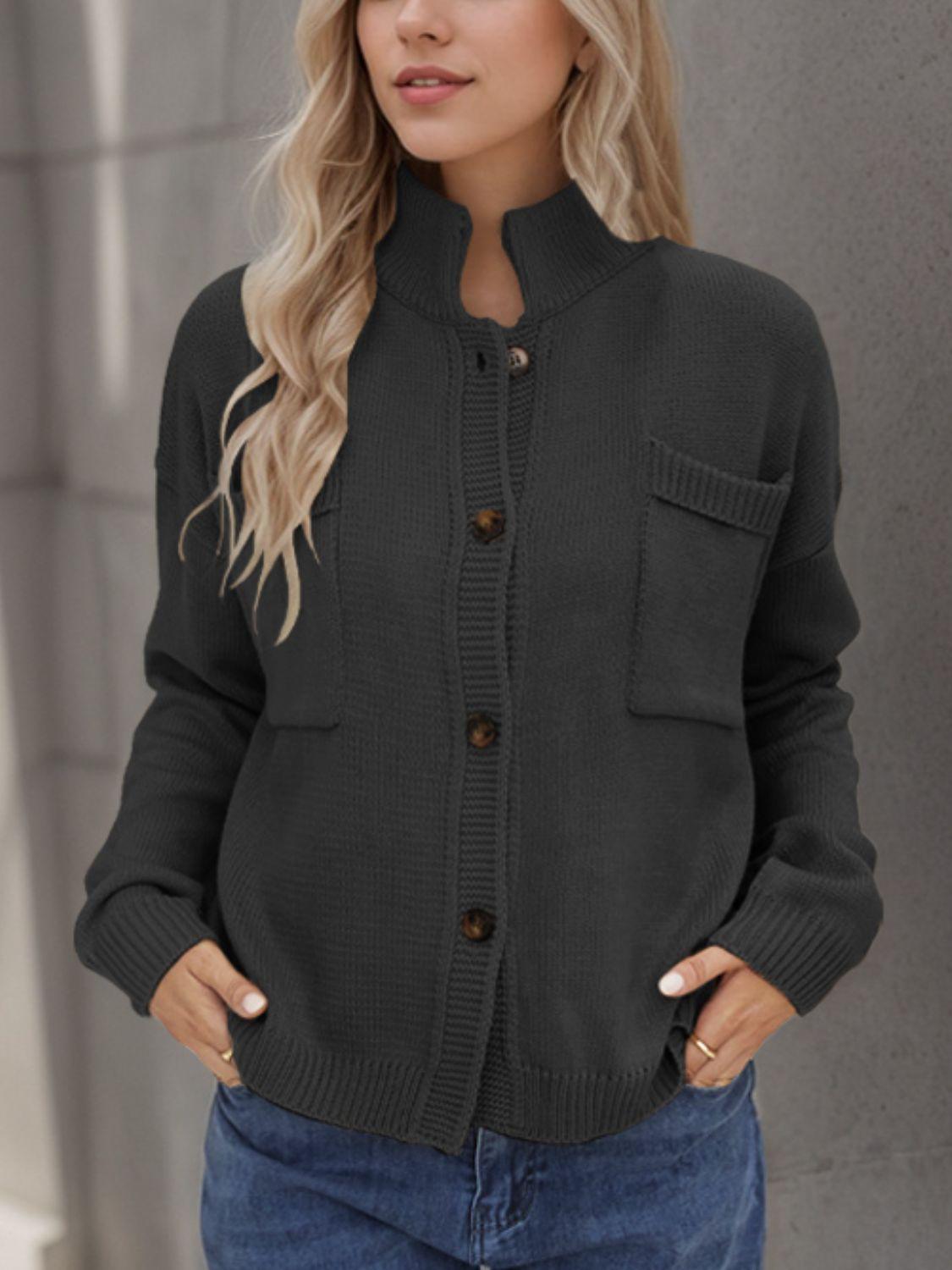 Button Up Long Sleeve Cardigan Carauana Store