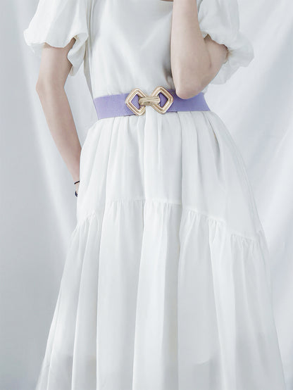 Geometric Buckle Elastic Wide Belt Carauana Store