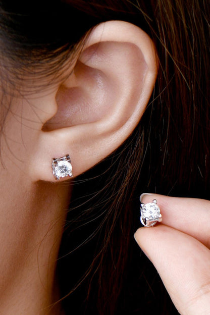 Moissanite 925 Sterling Silver Stud Earrings Carauana Store