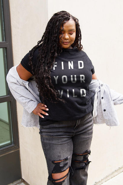 Simply Love Full Size FIND YOUR WILD Short Sleeve T-Shirt Carauana Store