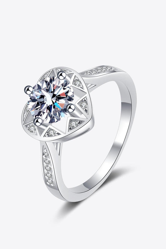 Moissanite Heart Ring Carauana Store