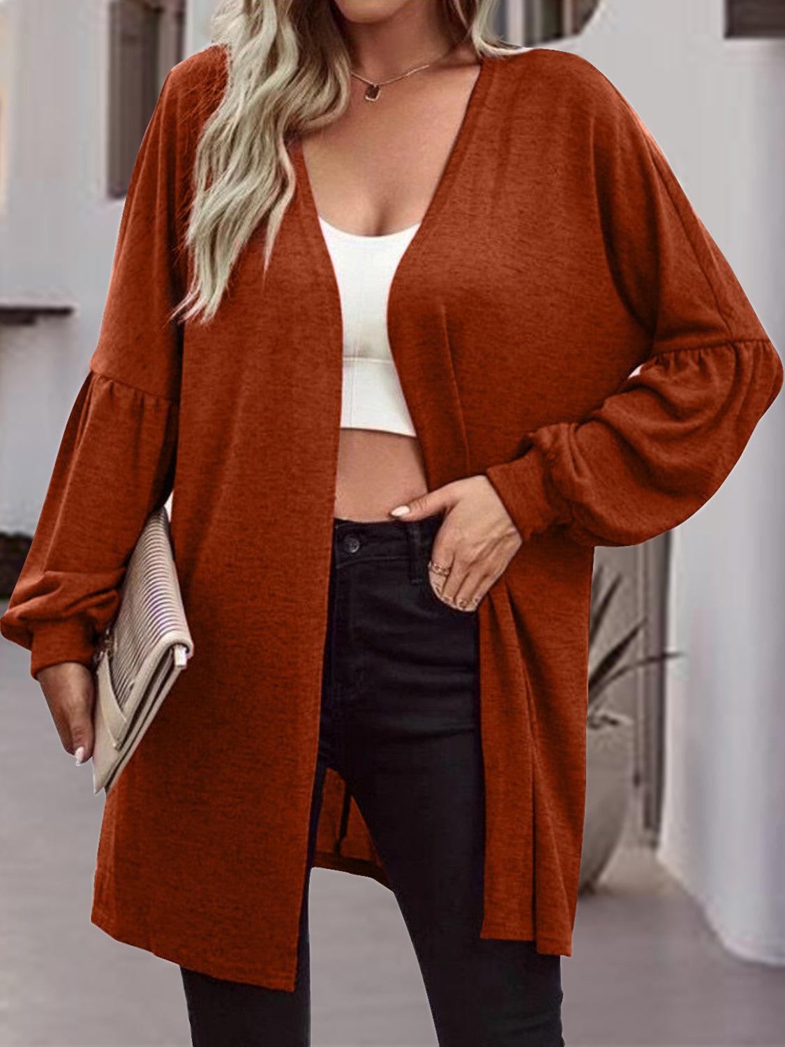 Open Front Long Sleeve Cardigan Carauana Store