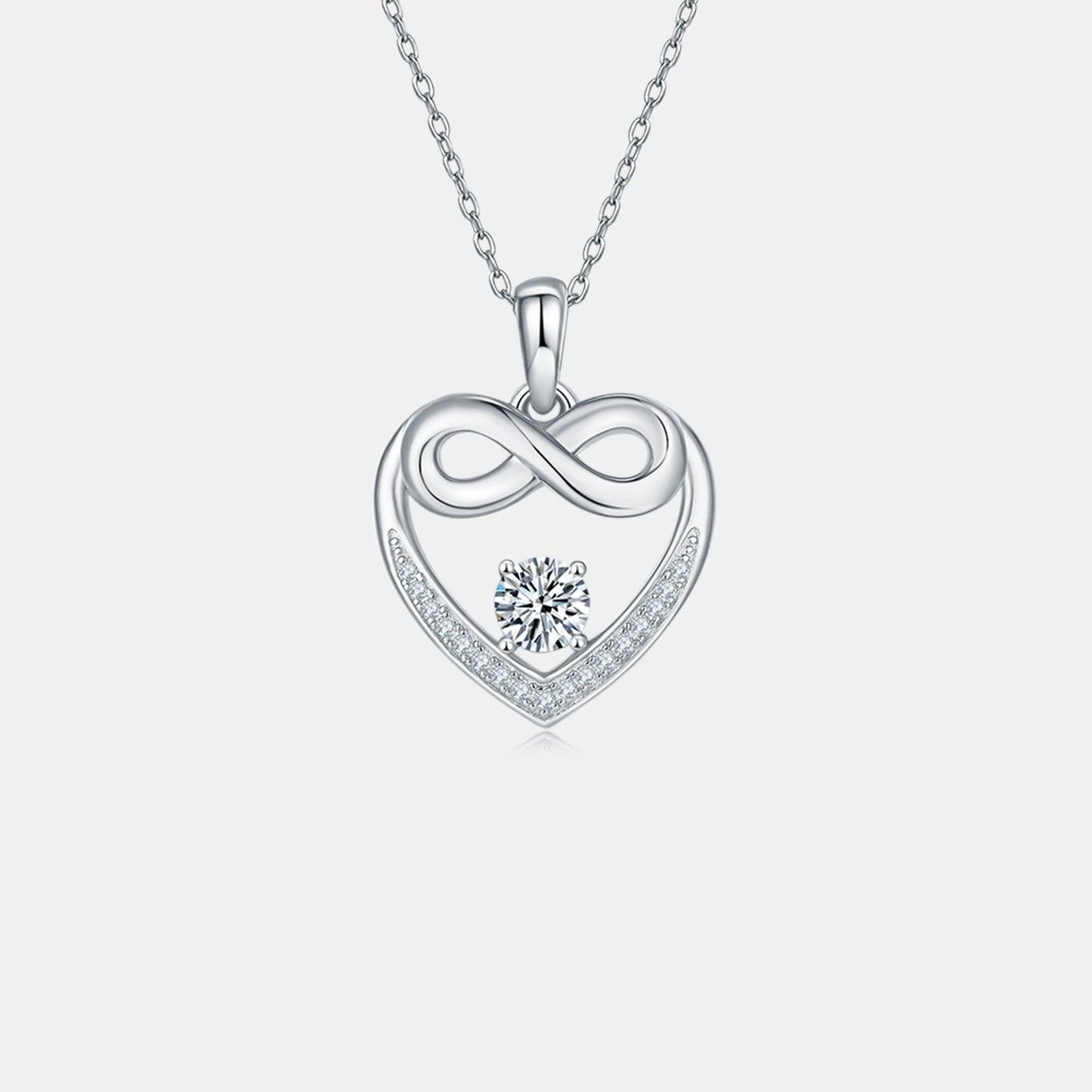 Moissanite 925 Sterling Silver Heart Necklace Carauana Store