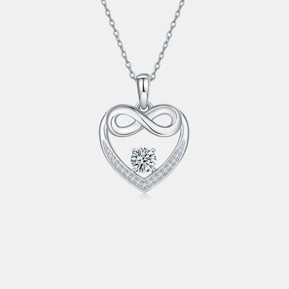 Moissanite 925 Sterling Silver Heart Necklace Carauana Store