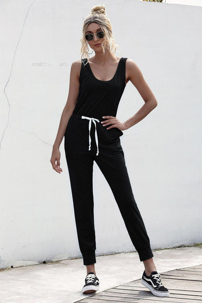 Knot Sleeveless Waist Jumpsuit Carauana Store