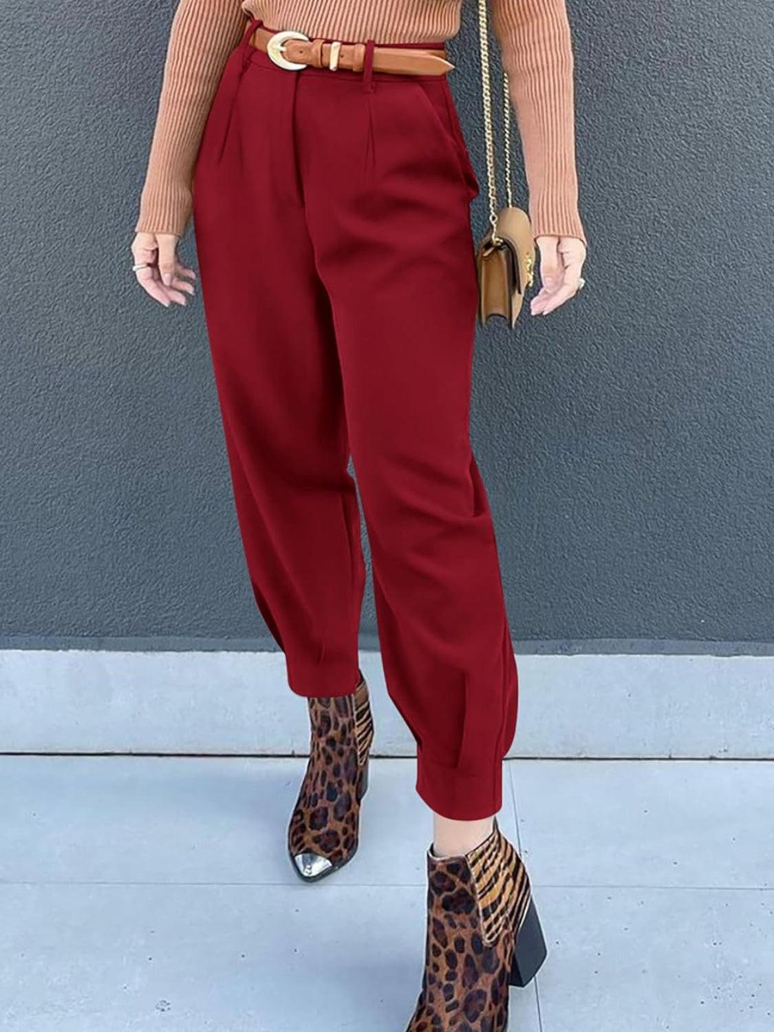 High Waist Cropped Pants Carauana Store