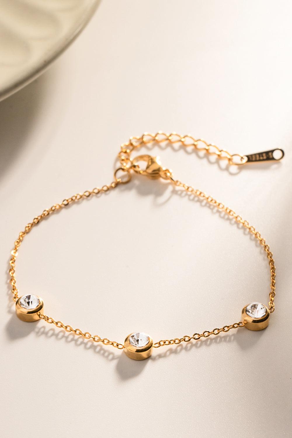 Inlaid Zircon Stainless Steel Bracelet Carauana Store