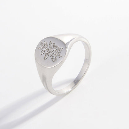 925 Sterling Silver Signet Ring Carauana Store