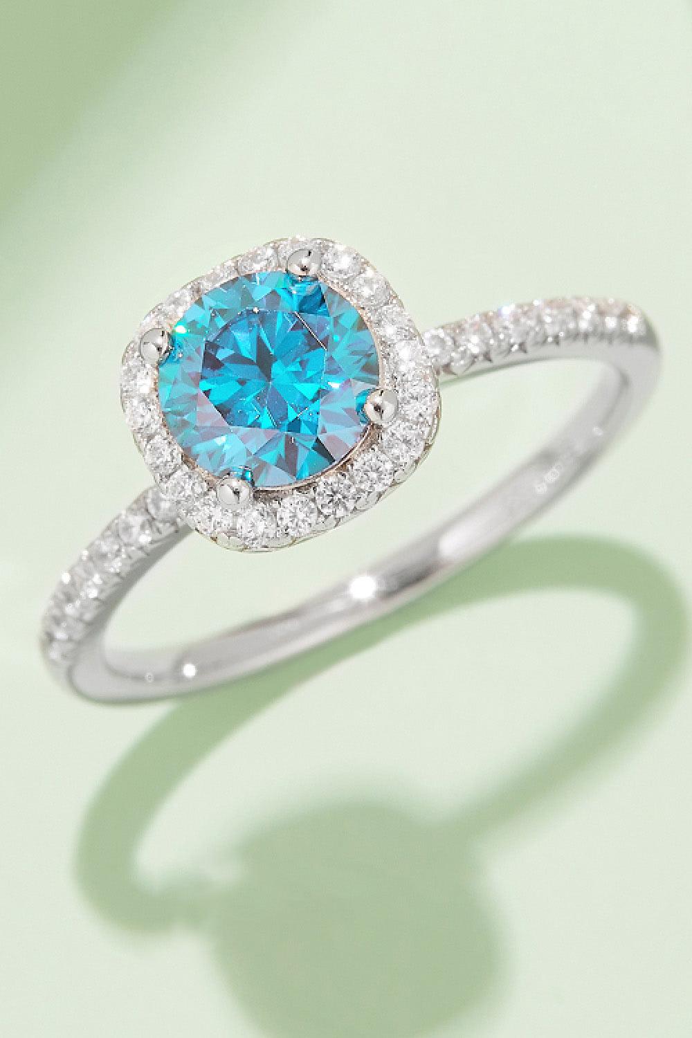 Adored 1 Carat Moissanite 925 Sterling Silver Halo Ring Carauana Store