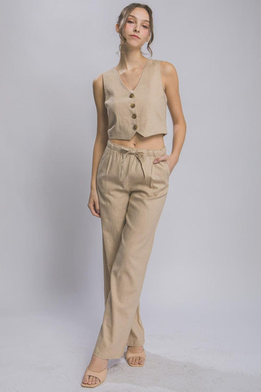 LOVE TREE Drawstring Wide Leg Pants with Pockets Carauana Store