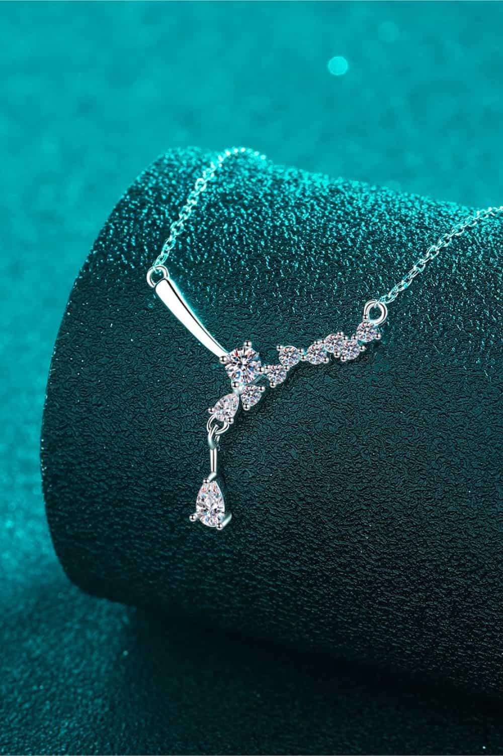 1 Carat Moissanite 925 Sterling Silver Necklace Carauana Store
